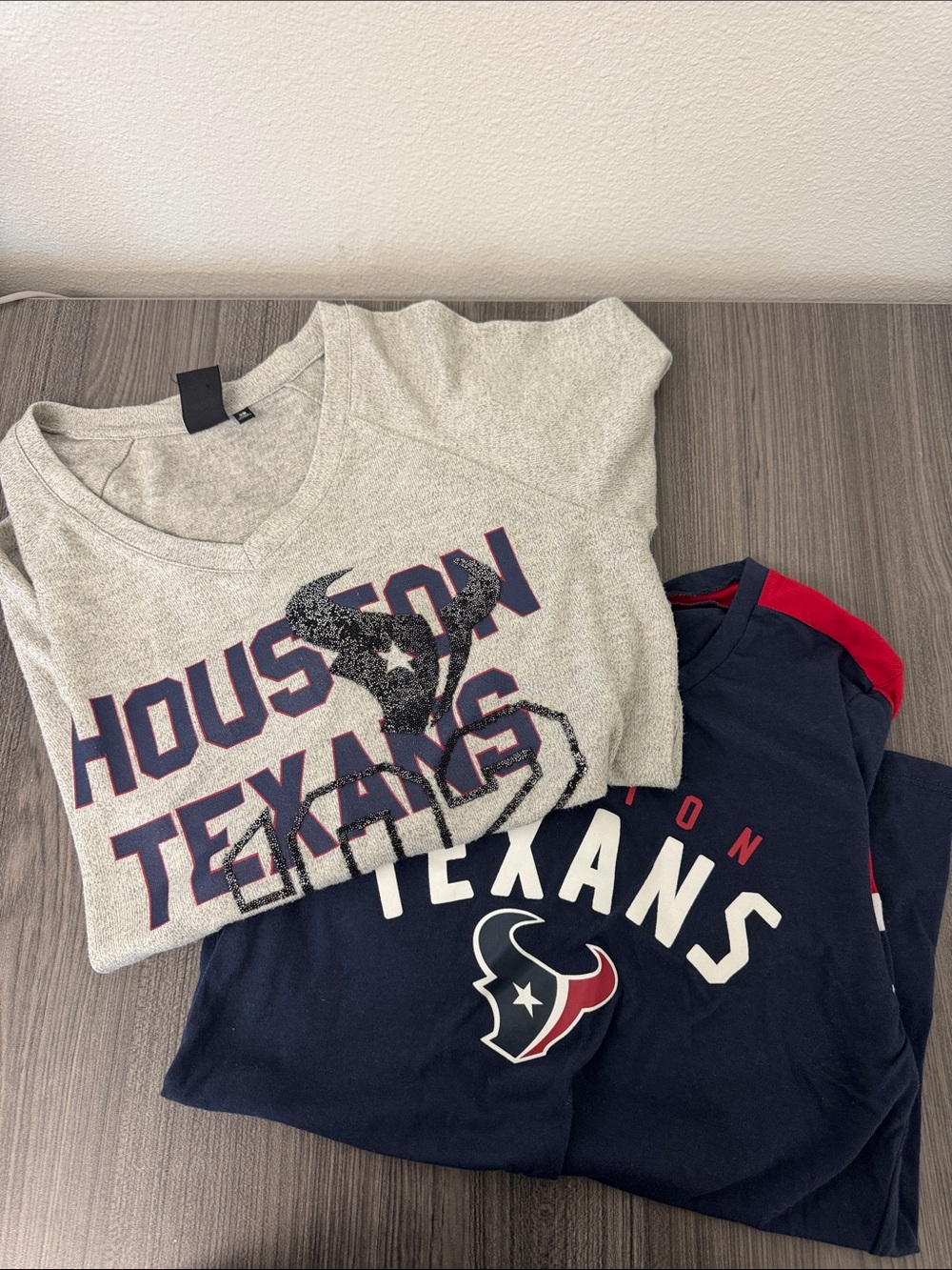 Houston Texans Gray & Navy long sleeve tops- size small
